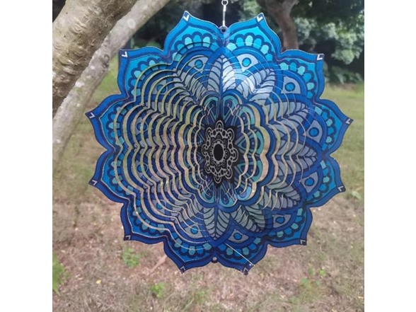 Mandala Wind Spinner - Blue - 12 in