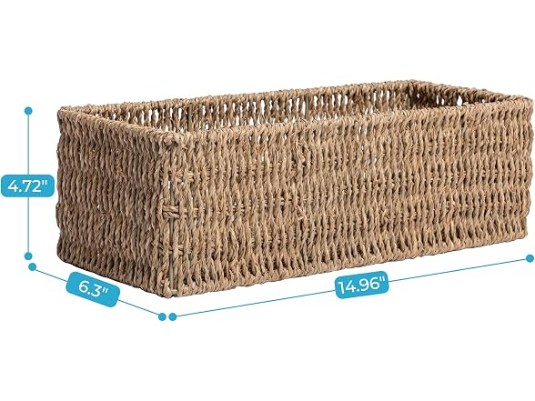 CROS Bathroom Basket for Toilet Tank, Seagrass Set of 2