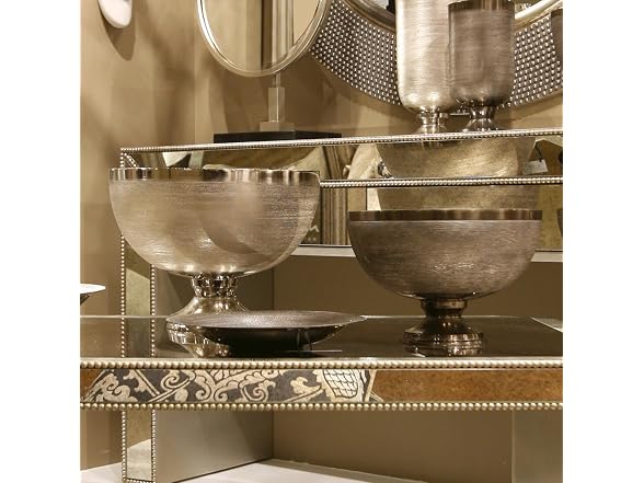 Howard Elliott Collection Textured Aluminum Footed Decorative Bowl