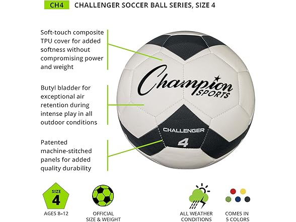 Champion Challenger Soccer Ball, Size 4