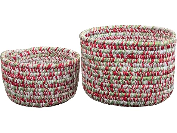 Colonial Mills Holiday Tweed Nesting Baskets SET-2