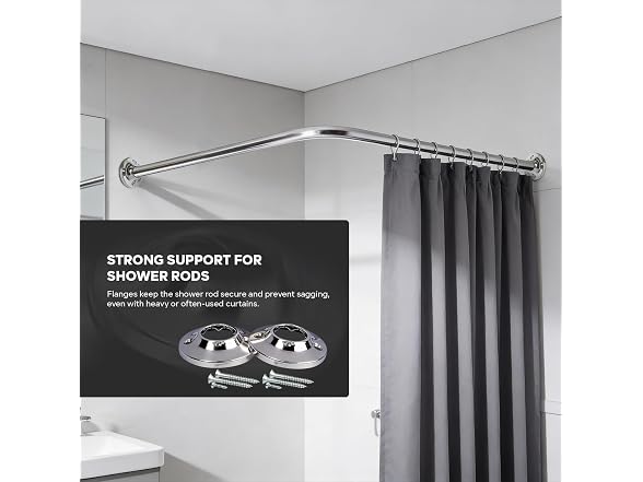HIGHCRAFT Shower Curtain Rod Flange, Screws Included