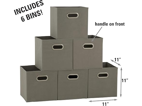 Household Essentials Fabric Storage Bins Set of 6