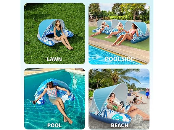 JGV Pool Float with Canopy for Adults
