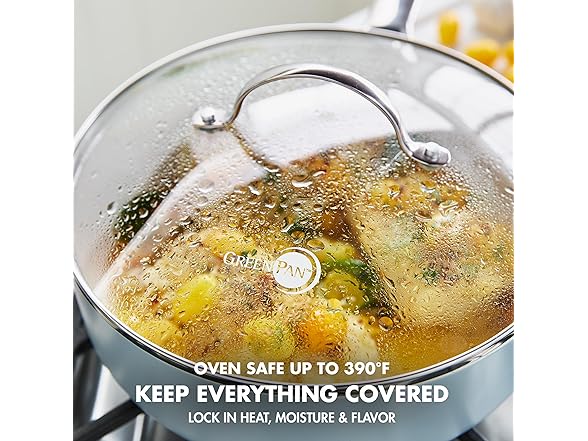 GreenPan 8.5" Universal Glass Lid with Stainless Steel Handle