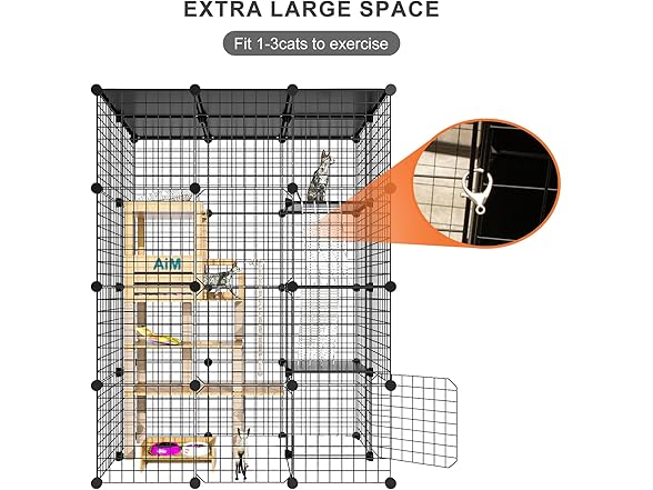 PAWING Cat Crate Playpen with Platform