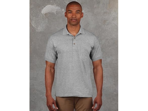 Gildan Men (S) Ultra Cotton Pique Polo Shirt Grey