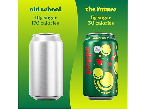 1CT poppi Ginger Fizz Prebiotic Soda, 12 Fl Oz