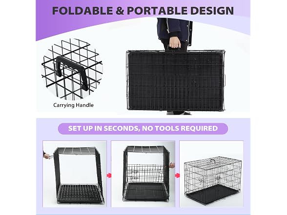 BestPet | Dog Crate | 30" | Black | Foldable