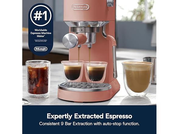 De'Longhi Dedica Duo Compact Espresso Machine Ros Pink