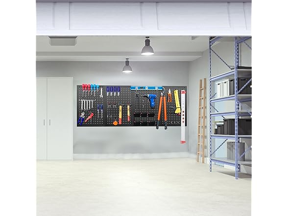 LUGO 24"x16" Metal Pegboard Wall Organizer, 128 PC