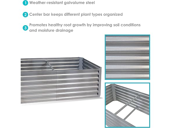 Sunnydaze 71" x 35" Metal Raised Garden Bed