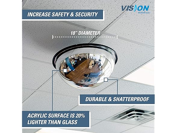 18" Acrylic Dome Convex Mirror