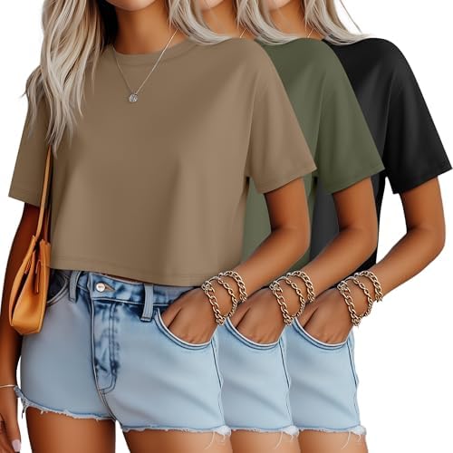 3 Pack Women's Crop Top T-Shirt