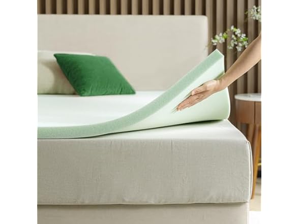 ZINUS 1.5" Green Tea Memory Foam Mattress Topper