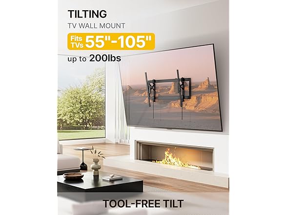 monTEK Heavy Duty Tilting TV Wall Mount | 55-105"