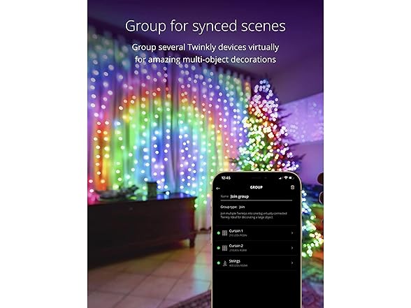 Twinkly TWW210SPP-TUS Twinkly Curtain 210 RGB+W Lights