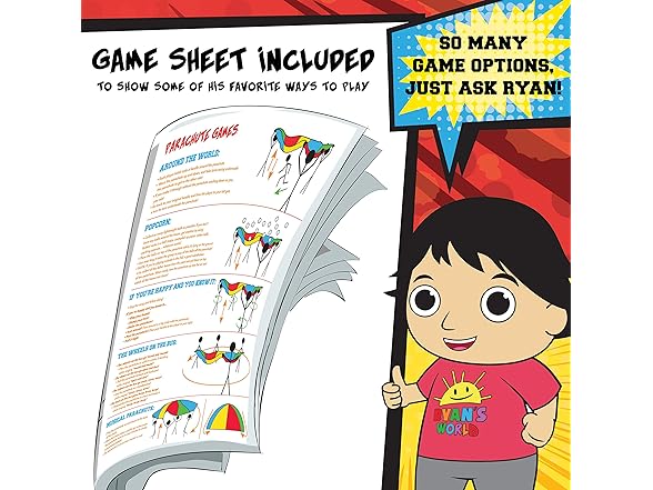 Franklin Sports Ryan's World 10ft Parachute