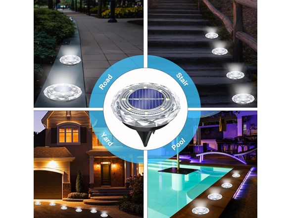 Hakol 12-Pk Solar Ground Light Outdoor Cool White