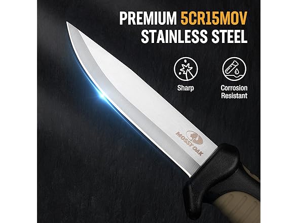 MOSSY OAK Fixed Blade Knife with Sheath 4"