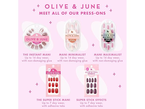 Olive & June Instant Mani Press-On Nails Iridescent Pink