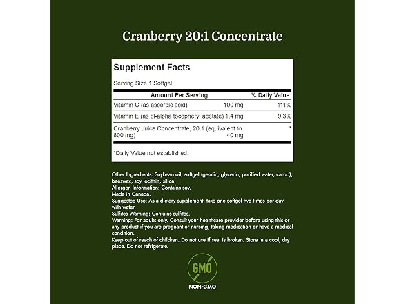 Swanson Cranberry 20:1 180 Softgels