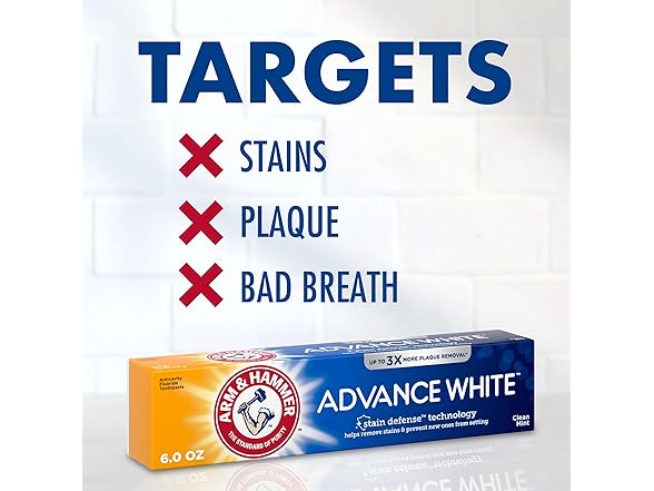 4PK ARM & HAMMER Advance White Toothpaste