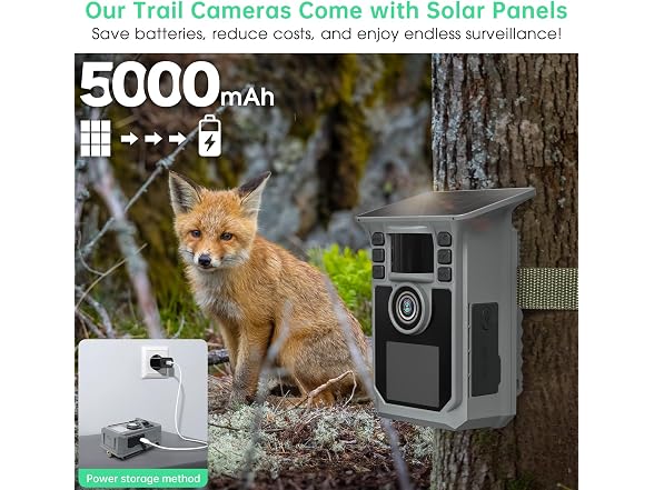 FRKTCAM Trail Camera 4K 64MP Solar Game Camera