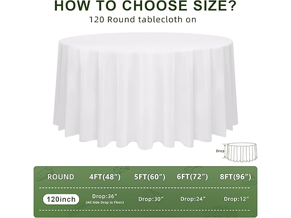 10 Pack 120 Inch Round Tablecloth