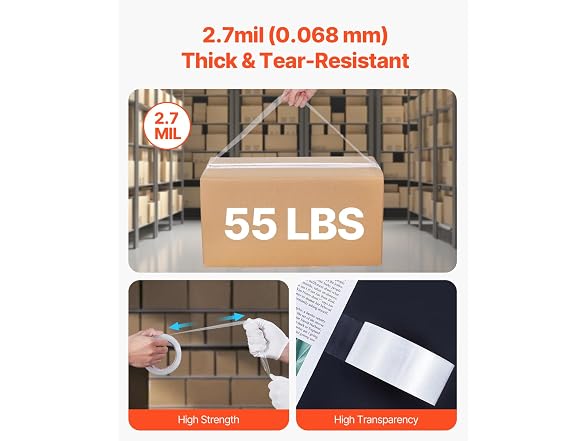 Clear Packing, 3 inches Core