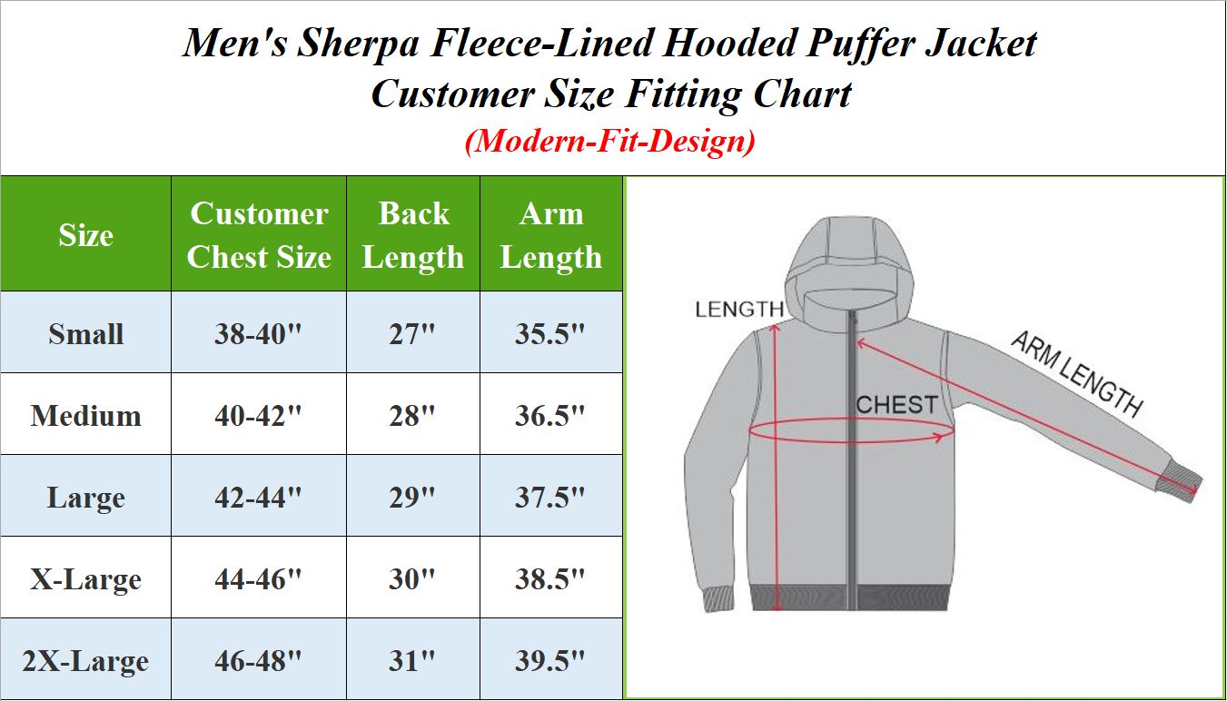 Mens Sherpa Fleece-Lined Hooded Puffer Jacket - Gallery 22