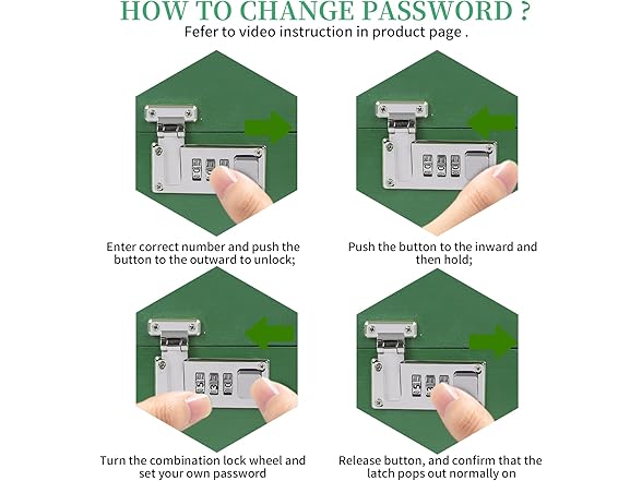 TISEMENT Large Green Bamboo Box with Combination Lock