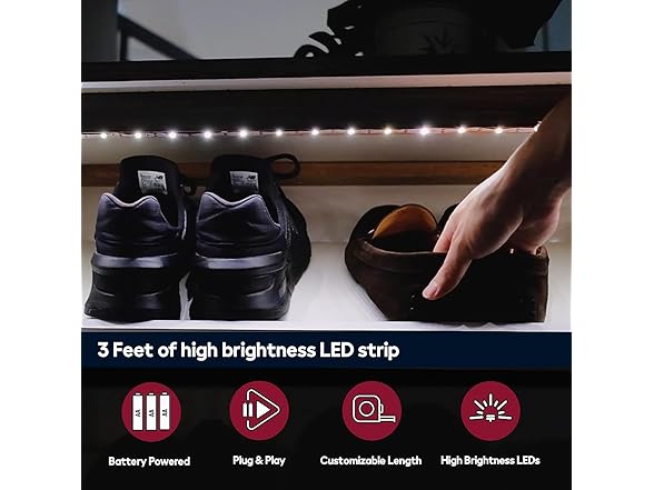 (3 Pack) Battery Powered LED Strip Lights