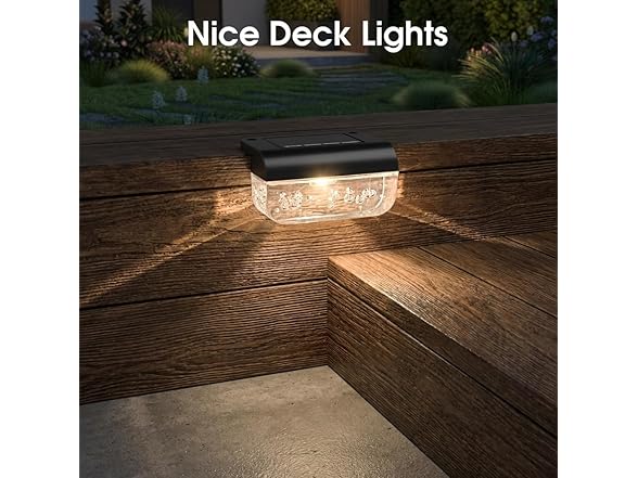 Warm White Solar Deck Lights 8 Pck