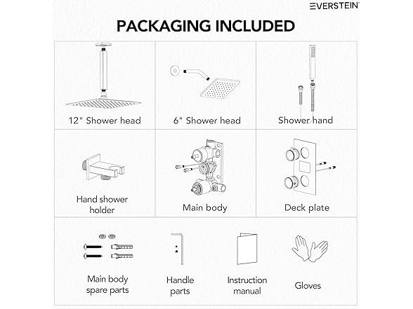EVERSTEIN SFS-1033-NK12 12" Shower System