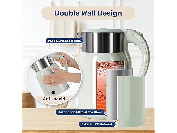 YSSOA Electric Kettle, 1.8 Liter 1100W