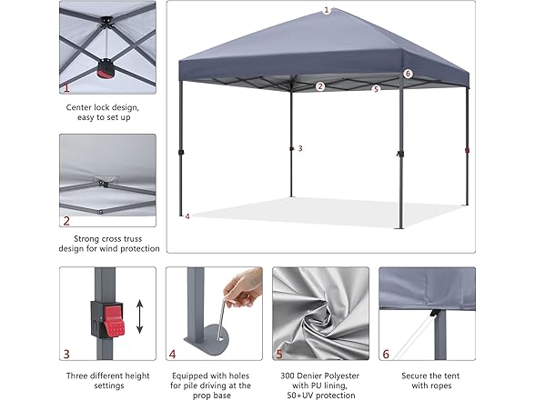 ABCCANOPY Durable Easy Pop up Canopy Tent 10x10