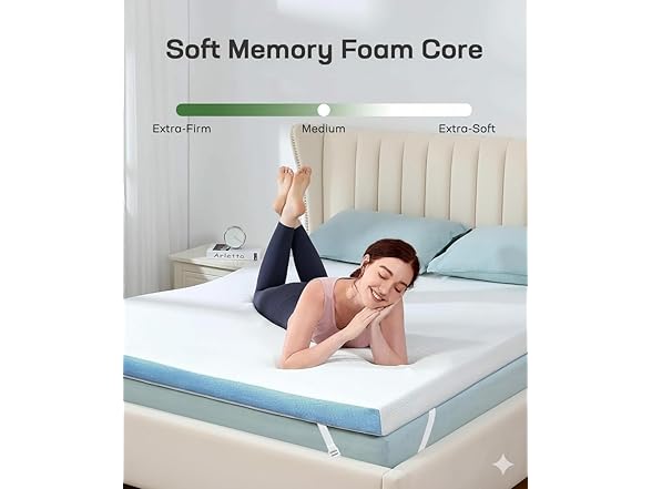 Marsail King Size Memory Foam Mattress Topper