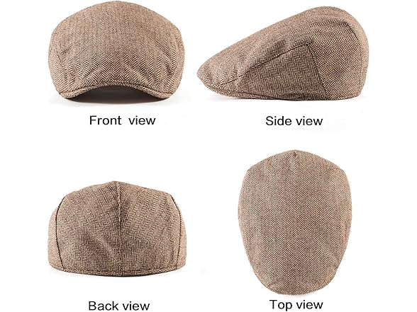 LADYBRO 2Pack Adjustable Newsboy Cap Ivy