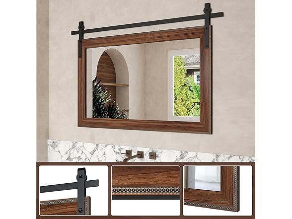 LOVMOR Farmhouse Bathroom Mirror, 51"x35"