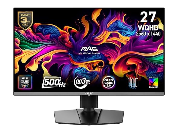 MSI 27" QHD Monitor | MAG 272QP QD-OLED X50