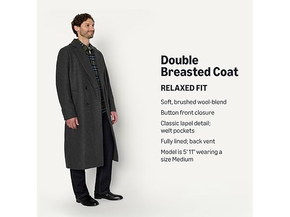 Amazon Essentials Mens Wool Blend Topcoat