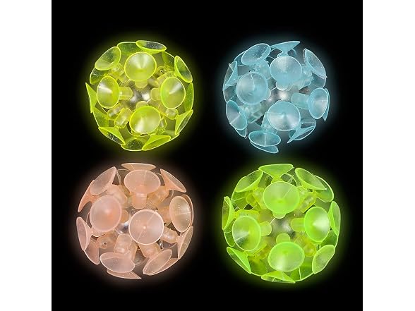 Rhode Island Novelty 2" Glow-in-The-Dark Suction Balls, 12 Pieces per Order