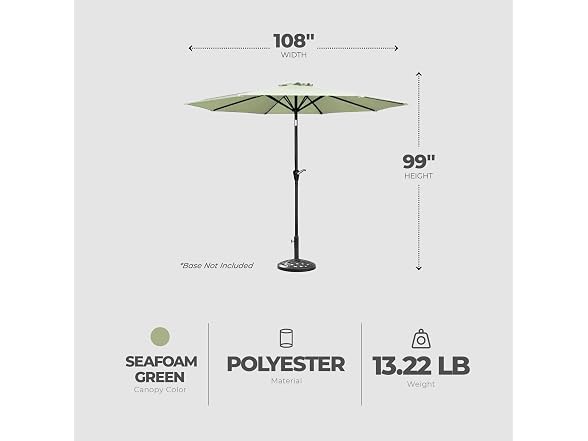 Four Seasons Courtyard 9 Foot Patio Market Umbrella