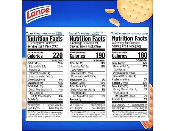 20PK Lance Sandwich Crackers, Variety Pack, 3 Flavors