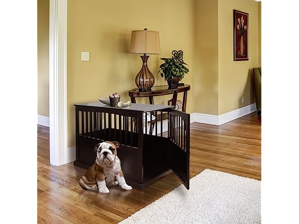 Casual Home Wooden Large Pet Crate, End Table