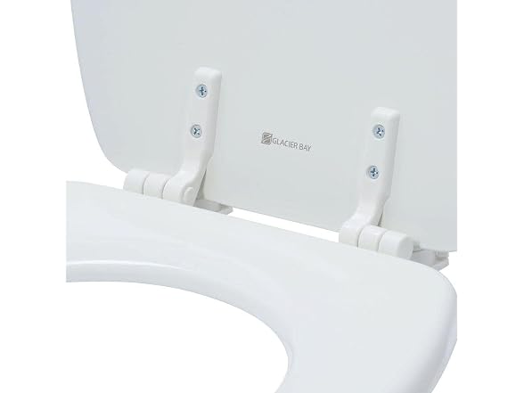 Glacier Bay Elongated Enameled Wood Closed Front Toilet Sea