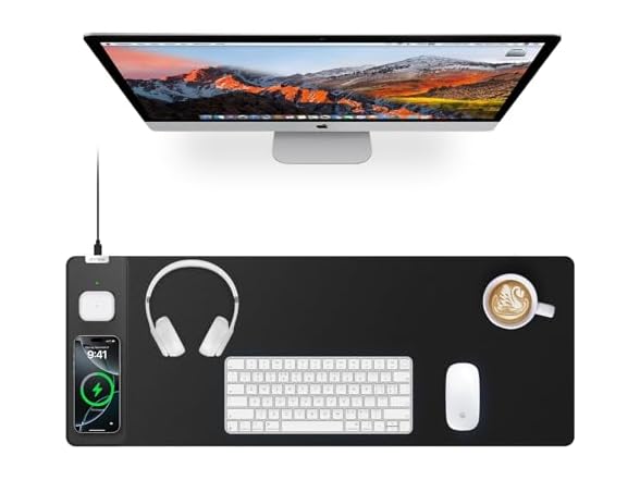 Magnetic Wireless Charging Mouse Pad, 27.5"x11.8" (No Adapter)