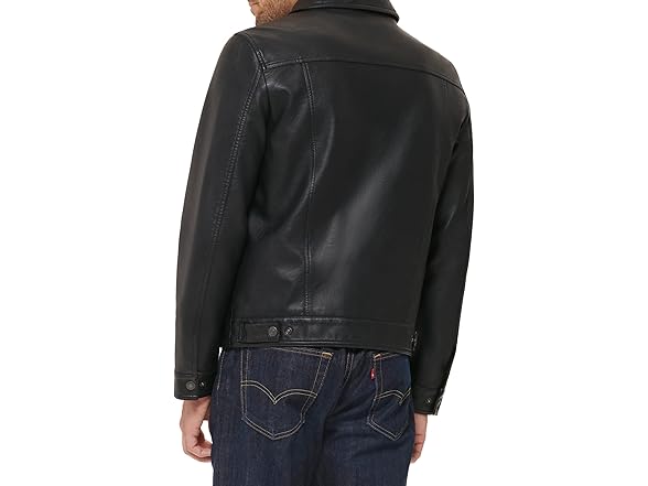 Levis Mens Faux Leather Trucker (2X & 3X)