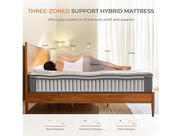 Sweetnight Queen Hybrid 10" Mattress